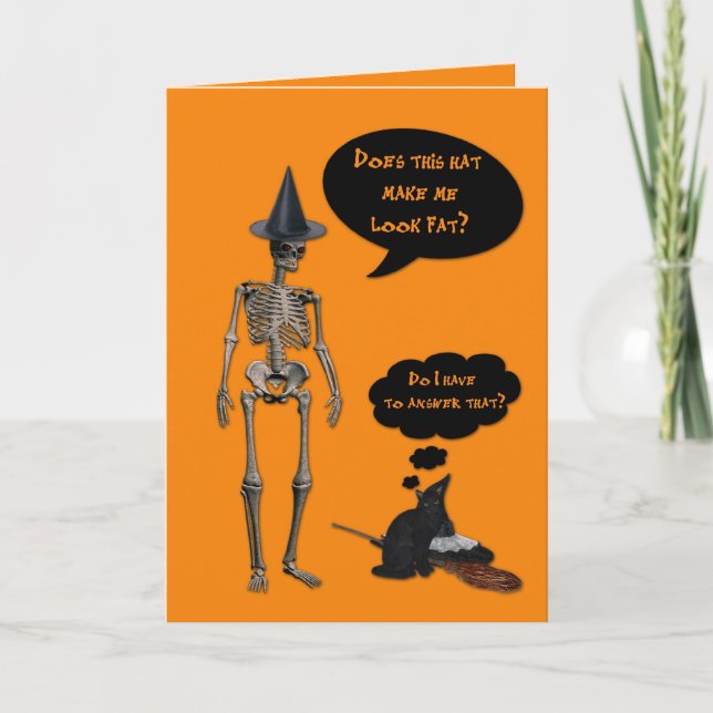 Skinny Skeleton Halloween Card (Front)