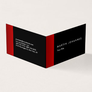 Skinny slim black red professional business card