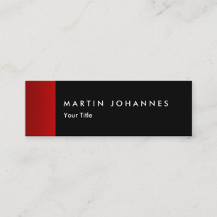 Skinny slim black red professional business card