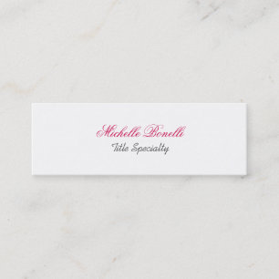 Skinny Slim Carmine Stylish Script Business Card