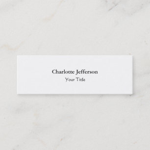 Skinny slim creative professional modern white mini business card