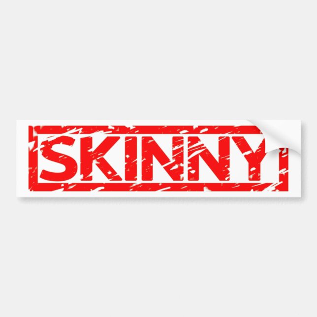 Skinny Stamp Bumper Sticker (Front)