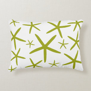 Skinny Starfish   Chartreuse Green Decorative Cushion