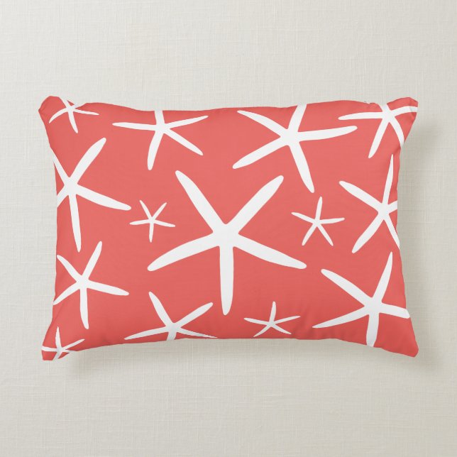 Skinny Starfish | Coral Decorative Cushion (Front)