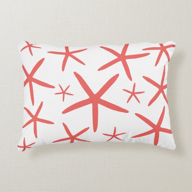 Skinny Starfish | Coral Decorative Cushion (Front)