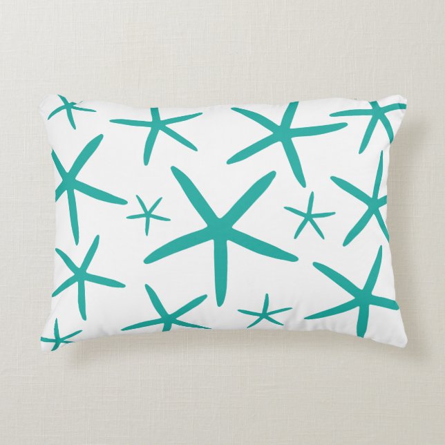 Skinny Starfish | Teal Decorative Cushion (Front)