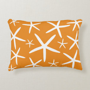 Skinny Starfish   Tropical Orange Decorative Cushion