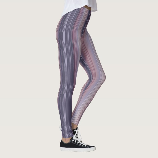 Skinny Stripes, Plum, Mauve, Rose, Blush Pink Leggings (Right)