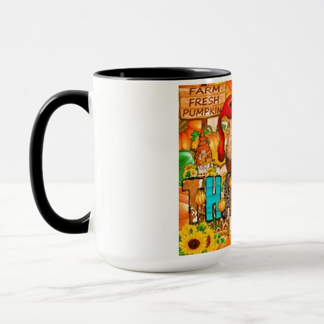 Skinny Thankful Tumbler Sublimation - Thanksgiving Mug (Left)