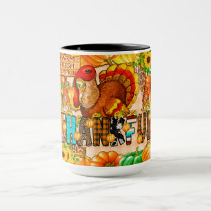 Skinny Thankful Tumbler Sublimation - Thanksgiving Mug