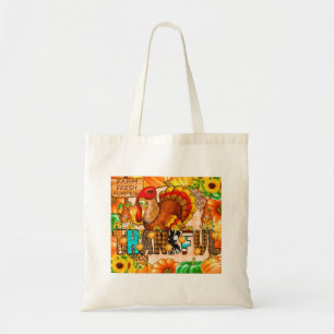 Skinny Thankful Tumbler Sublimation - Thanksgiving Tote Bag