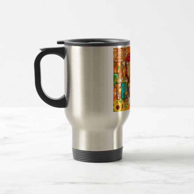 Skinny Thankful Tumbler Sublimation - Thanksgiving Travel Mug (Left)