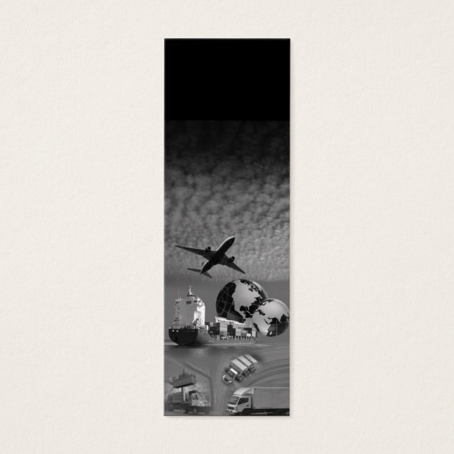 Skinny Vertical Freight Logistics Template Black (Front)