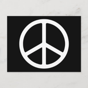 Skinny White Peace Symbol Postcard