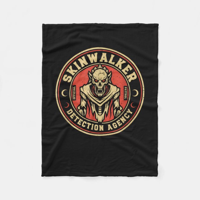 Skinwalker Detection Agency Funny Cryptid Skinwalk Fleece Blanket (Front)