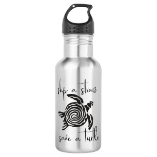 Skip a Straw Save A Turtle  Plastic Free 532 Ml Water Bottle
