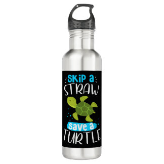 Skip A Straw Save A Turtle Turtle Rescue Sea Turtl 710 Ml Water Bottle
