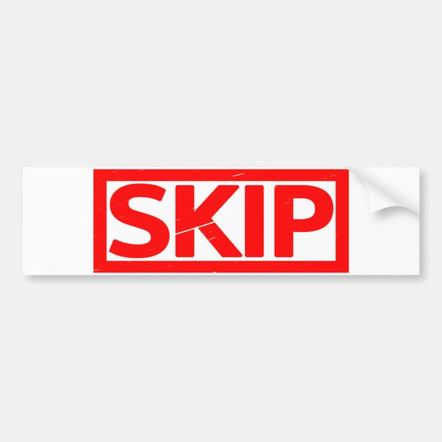 Skip Stamp Bumper Sticker (Front)