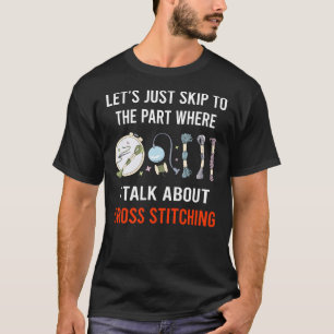 Skip Talk Cross Stitching T-Shirt