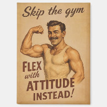 Skip the Gym Vintage Poster | Retro Fitness Humour