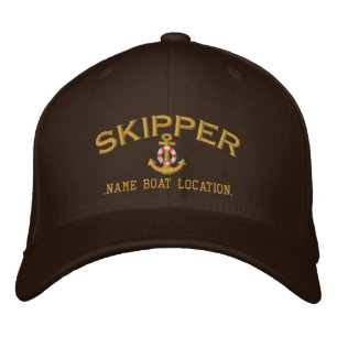 Skipper Anchor Your Boat Name Your Name or Both! Embroidered Hat
