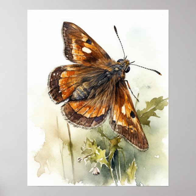 Skipper Butterfly Art Print Poster (Front)