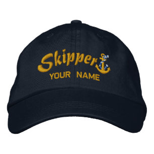 Skipper Customisable Your Name Rope Anchor Embroidered Hat