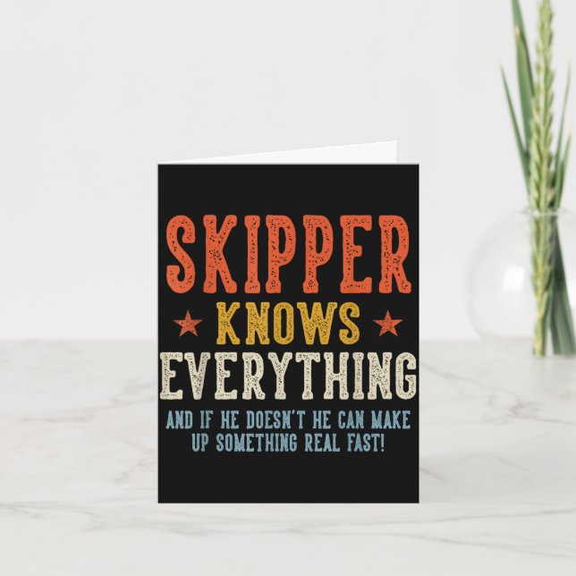Skipper knows everything father's day retro card (Front)