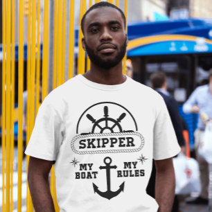 Skipper My Boat My Rules Awesome Fisherman Gift T-Shirt