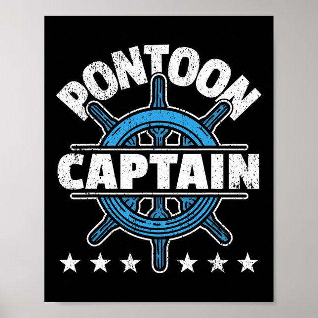 Skipper Pontoon Boating I Pontoon Boat Captain  Poster (Front)