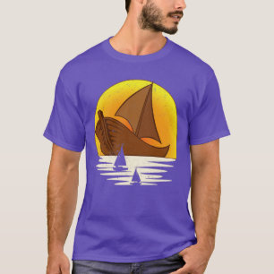 Skipper Sea Sunset Sail Boat Sailor Sailing T-Shirt