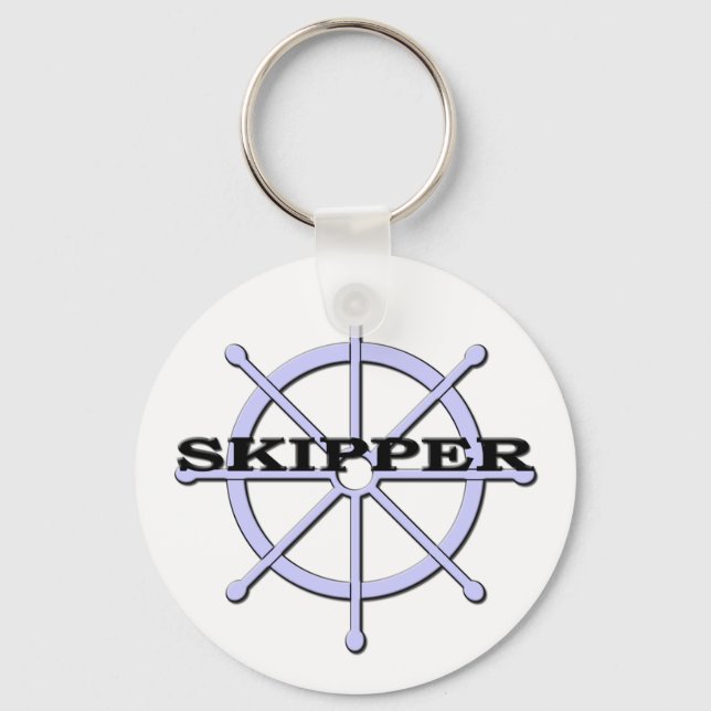Skipper Ship Wheel Keychain (Front)