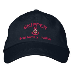 Skipper Your Boat Name Your Name Unique as You Are Embroidered Hat