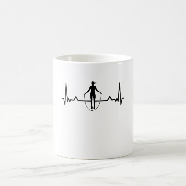 Skipping Rope Heartbeat Line Funny Gifts Coffee Mug (Center)