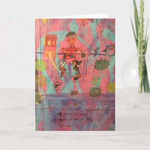 "Skipping Stones" watercolor by Jackson Holiday Card