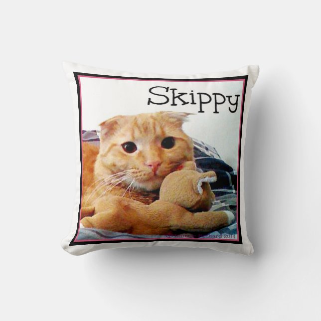Skippy and Buddy Throw Pillow (Front)
