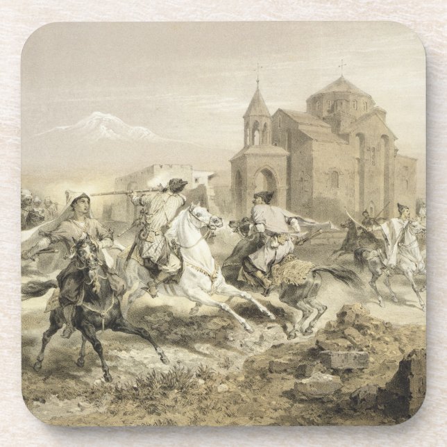 Skirmish of Persians and Kurds in Armenia, plate 1 Coaster (Front)