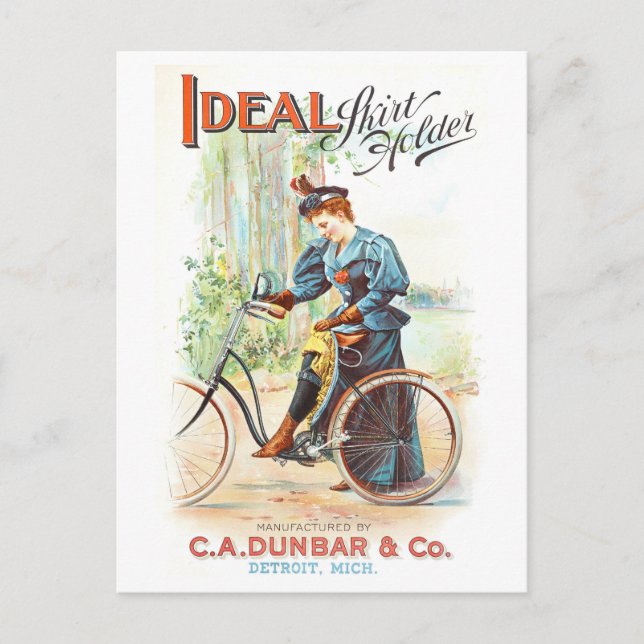 Skirt Holder for Cycling Vintage Advertisement Postcard (Front)