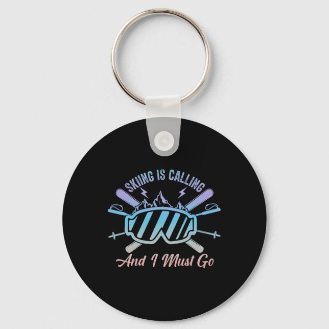 Skis, Alpine Skiing, _20  Key Ring (Front)
