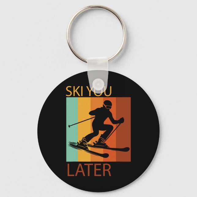 Skis, Alpine Skiing, _22  Key Ring (Front)