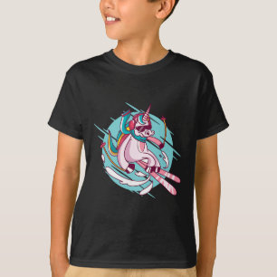 Skis, Alpine Skiing, Unicorn T-Shirt