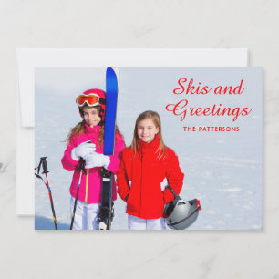 Skis and Greetings Photo Personalised   Christmas