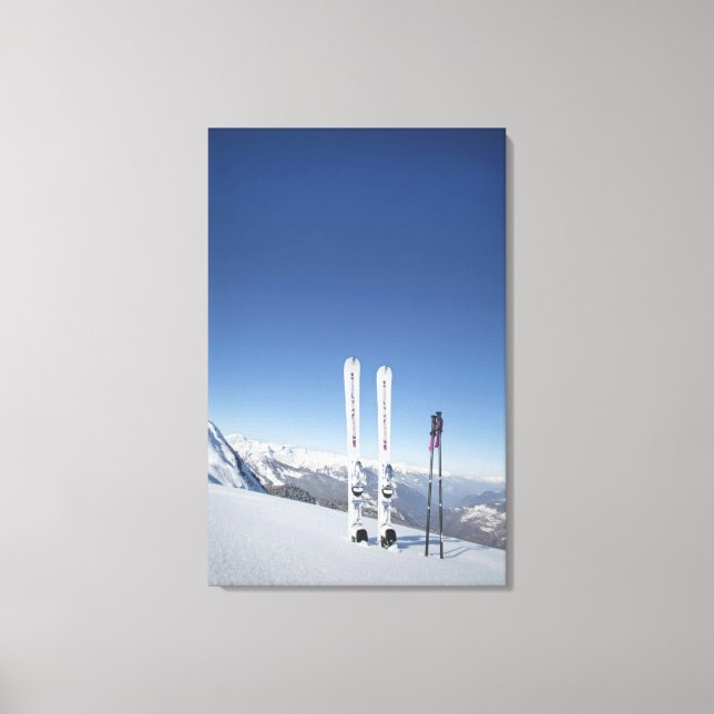 Skis and Ski Poles Canvas Print (Front)