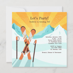 Skis Crossing Invitation