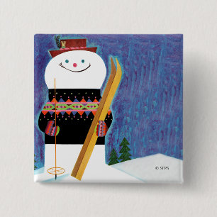 Skis for Snowman 15 Cm Square Badge