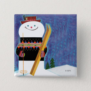 Skis for Snowman 15 Cm Square Badge
