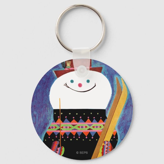 Skis for Snowman Key Ring (Front)
