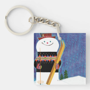 Skis for Snowman Key Ring