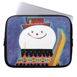 Skis for Snowman Laptop Sleeve