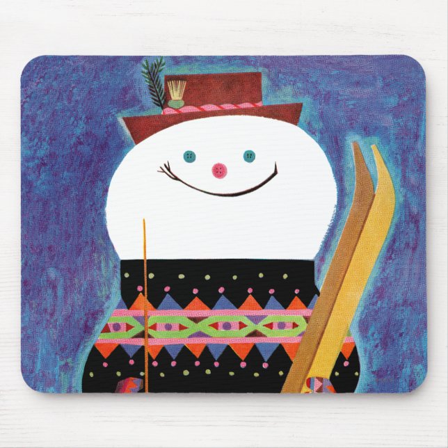 Skis for Snowman Mouse Mat (Front)